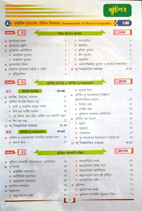 ভূগোল সহায়িকা Class 11 1st Semester