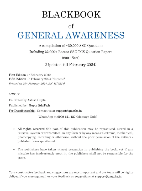 Blackbook of General Awareness