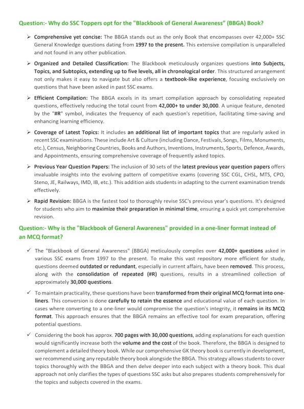 Blackbook of General Awareness