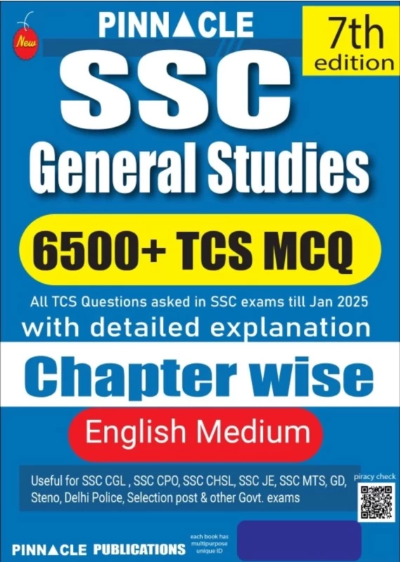 SSC General Studies 6500 TCS MCQ Chapter Wise English Medium 6th Edition (Paperback, Pinnacle Publications)