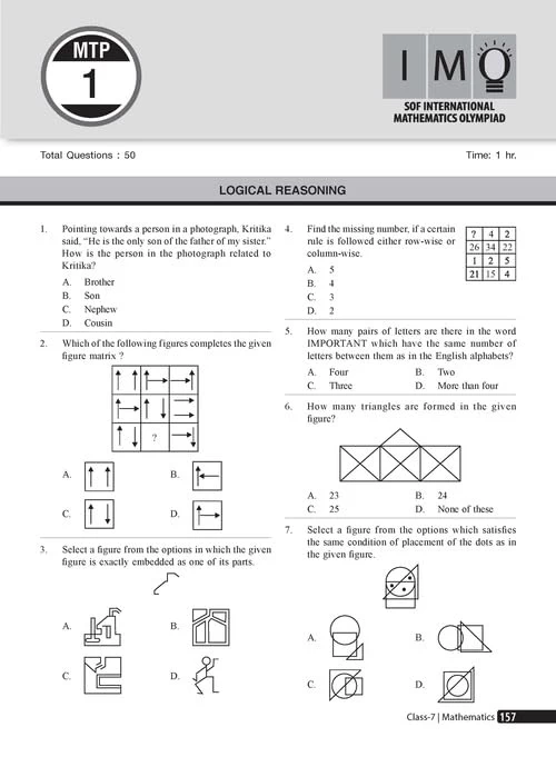 MTG Olympiad Prep-Guide Class 7 Mathematics (IMO) - Detailed Theory IMO Chapterwise Previous Years Questions with Self Test For SOF 2025-26 Exam