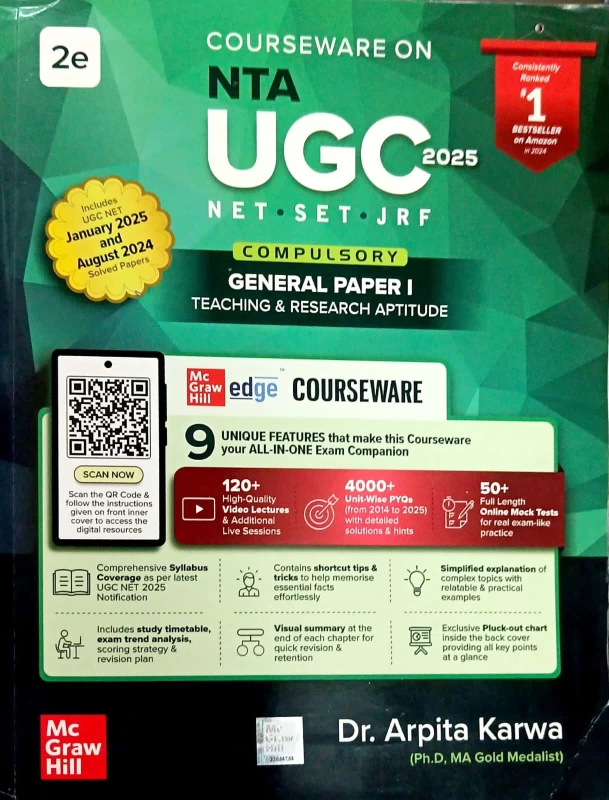NTA UGC NET Paper 1 2024: Teaching & Research Aptitude | 3000+ Practice Questions | Solved Previous Years Questions (2014 - 2024) | 100+ Video Lectures, Mind maps & Flowcharts | Online Mock Tests  (English, Paperback, ARPITA KARWA)