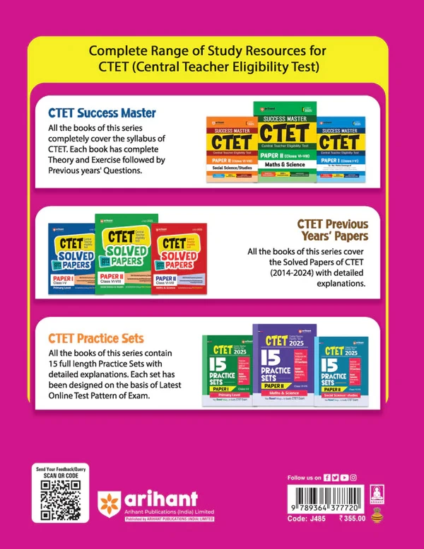 CTET & TETs 2025 Scorer Notes: Mathematics & Pedagogy for Class VI–VIII (English Medium) – Arihant