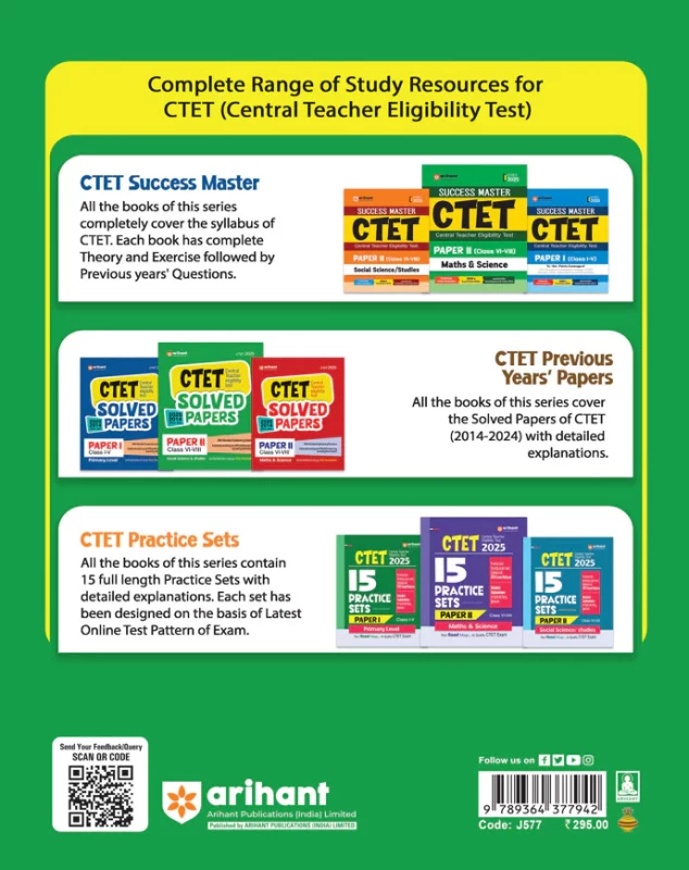 Arihant CTET & TETs 2025 Scorer Notes English Language & Pedagogy Class I–VIII – English Medium