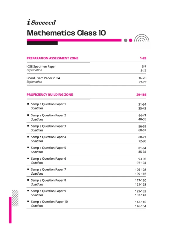 i-Succeed ICSE 2026 Mathematics Class 10 – 15 Sample Papers | Latest Syllabus + Solved Specimen & 2025 Board Paper