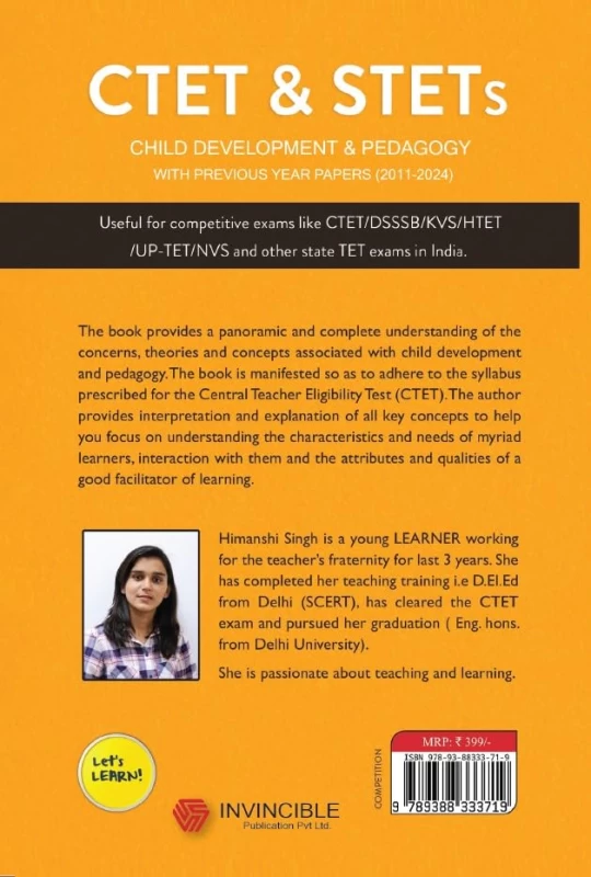 CTET & STETs Child Development & Pedagogy – Previous Years’ Solved Papers with Detailed Explanations - Image 2 by Invincible Publishers