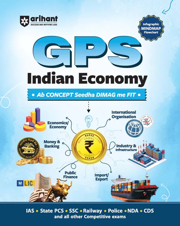 GPS Indian Economy with Infographics, Mindmaps & Flowcharts | Hindi Medium for UPSC, SSC, Railway & Competitive Exams